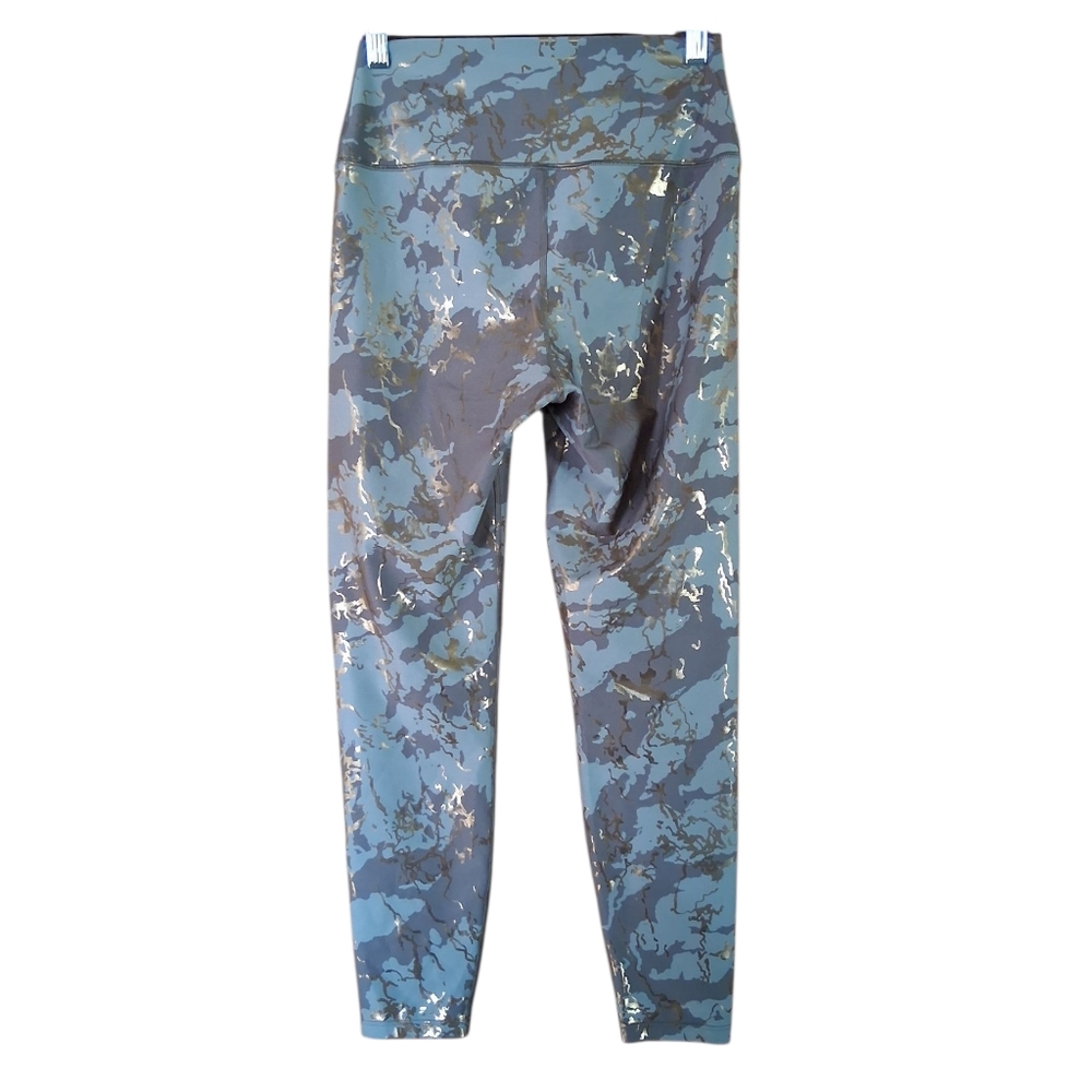 Carbon38 Metallic Gold Marble Leggings Green Size… - image 2